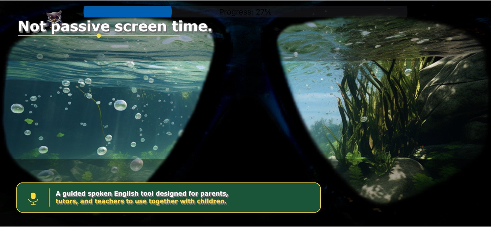 English Quest immersive underwater story scene